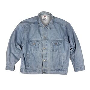 Vintage 90s Pepsi Denim Jacket Men's XL Blue Trucker Promo Cotton USA Soda
